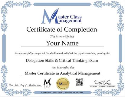 Master Certificate in Analytical Management